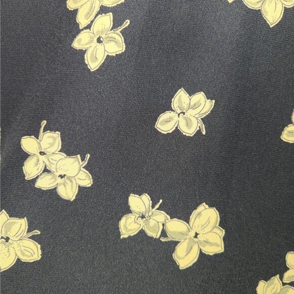 Vtg Rena Rowan for Saville Women 16 Floral Button Up Top Black Career Casual - Picture 4 of 10